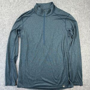 REI Co-op Pullover Womens Medium Blue 1/4 Zip Mock Neck Long Sleeve Athletic Top